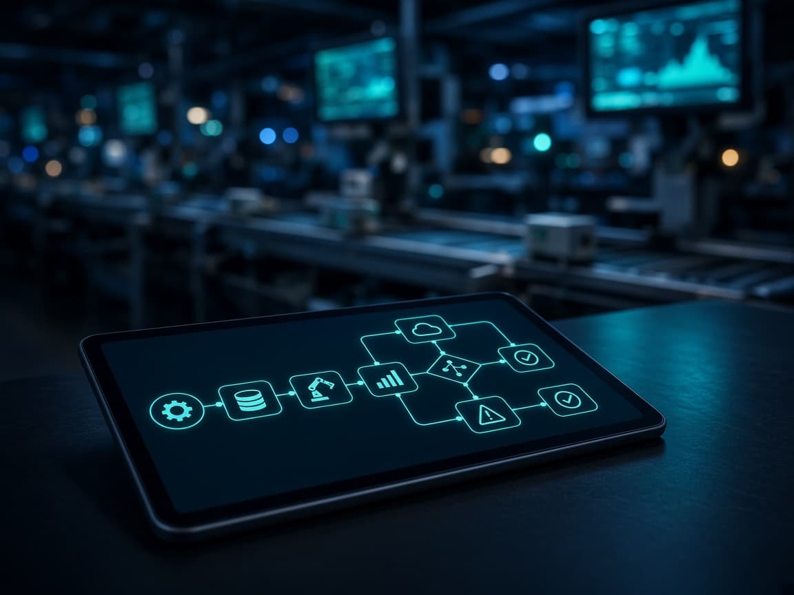 Automatización industrial con tablet en planta